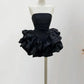 Black Fashion Short Satin Homecoming Dress Birthday Party Dress nv5267