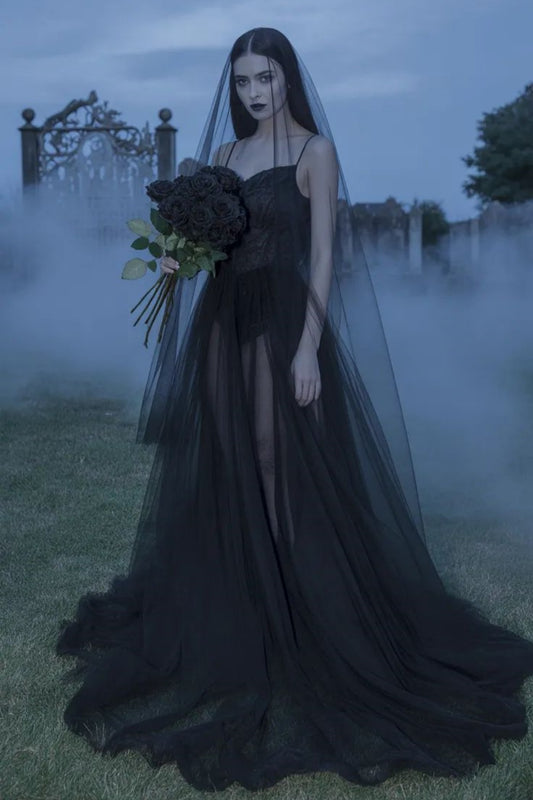 NiceVestidos-_Creative Black Vampire Bride Dress NV6067