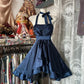 Navy Homecoming Dress Short A-Line Bow Lace Satin nv4304