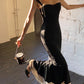 Black sweetheart mermaid long prom dress sweet formal party dress graduation dress evening dress nv1859