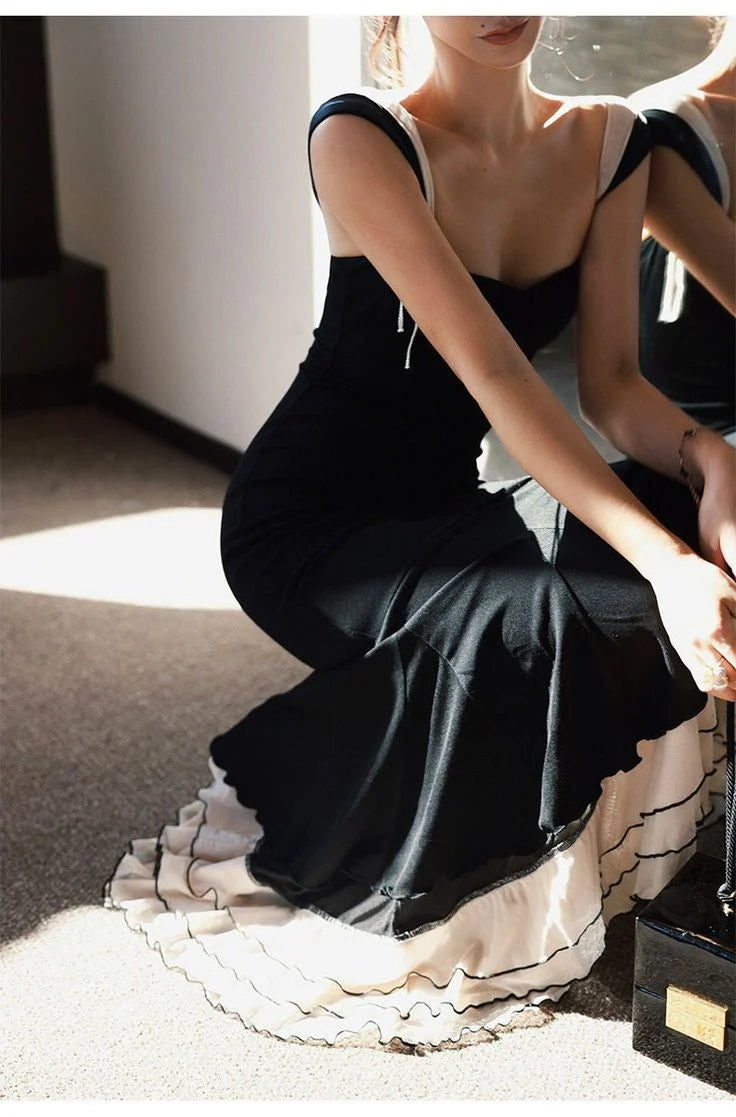 Black sweetheart mermaid long prom dress sweet formal party dress graduation dress evening dress nv1859