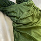 Green V-neck halter neck shiny vintage long ball gown evening dress nv1924