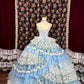 Blue floral princess long tulle ball gown evening dress quinceanera dress nv4651