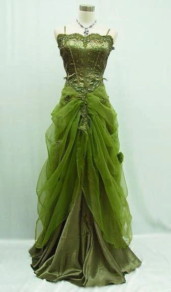 Green/Black Elegant Vintage Fashion A-line Sweetheart Tulle Floor Length Formal Evening Gown Ball Gown nv3859
