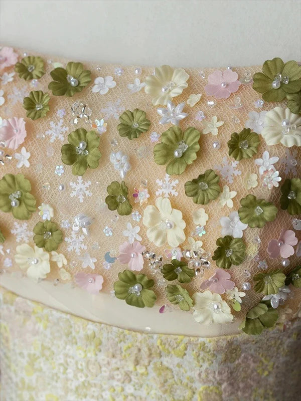 Colorful Gorgeous Elegant Sweet Delicate Beaded Spaghetti Strap A-Line Satin Sequin Long prom dress Evening Dress nv3753