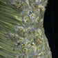 Grünes Vintage Sweetheart Neck Mermaid Spaghettiträger Satin Perlen Pailletten Langes Ballkleid Abendkleid nv4167