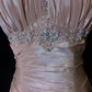 Pink Beautiful Mermaid Long Evening Dress Spaghetti Straps Satin Ruffled Ball Gown Beaded nv4290