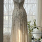 Ivory White Elegant Spaghetti Strap Beaded Chiffon Long Mermaid Gown Ball Gown Evening Gown Party Dress nv4228