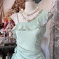 Mint Green Homecoming Dress Sweet Chiffon Ruffle Short Party Dress nv4302