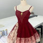 Green/Burgundy Homecoming Dress Spaghetti Strap A-Line Short Tulle Ball Gown nv4265