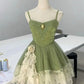 Green/Burgundy Homecoming Dress Spaghetti Strap A-Line Short Tulle Ball Gown nv4265