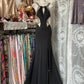 Black Evening Gown Sexy Long Backless Satin Ball Gown nv4301