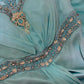 Blue Beaded Long Satin Mermaid Ball Gown Evening Gown Party Dress nv4320