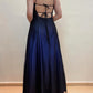 NiceVestidos--Dark blue/dark grey floral exquisite beaded long tulle prom gown fairy dress NV5777