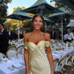 Hellgelbes, schlichtes, elegantes, schulterfreies, langes Meerjungfrauen-Abendkleid mit schmaler Passform aus Satin, Ballkleid, Partykleid, nv3461