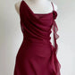 Burgundy One Shoulder Fashion Short Chiffon Homecoming Dress Birthday Party Dress nv5277