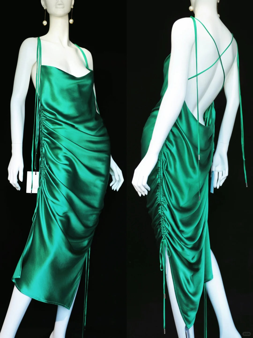 Green Charming Long Satin Prom Dress Evening Dress Party Dress nv5138