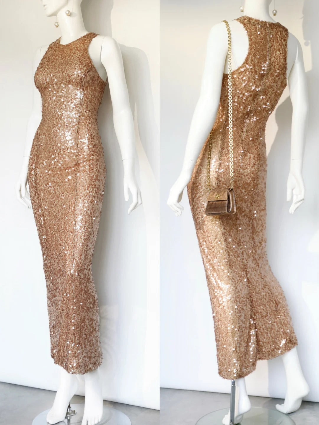 Low saturation color shiny and charming long sequined Prom Dress evening dress party dress nv5139