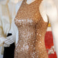Low saturation color shiny and charming long sequined Prom Dress evening dress party dress nv5139