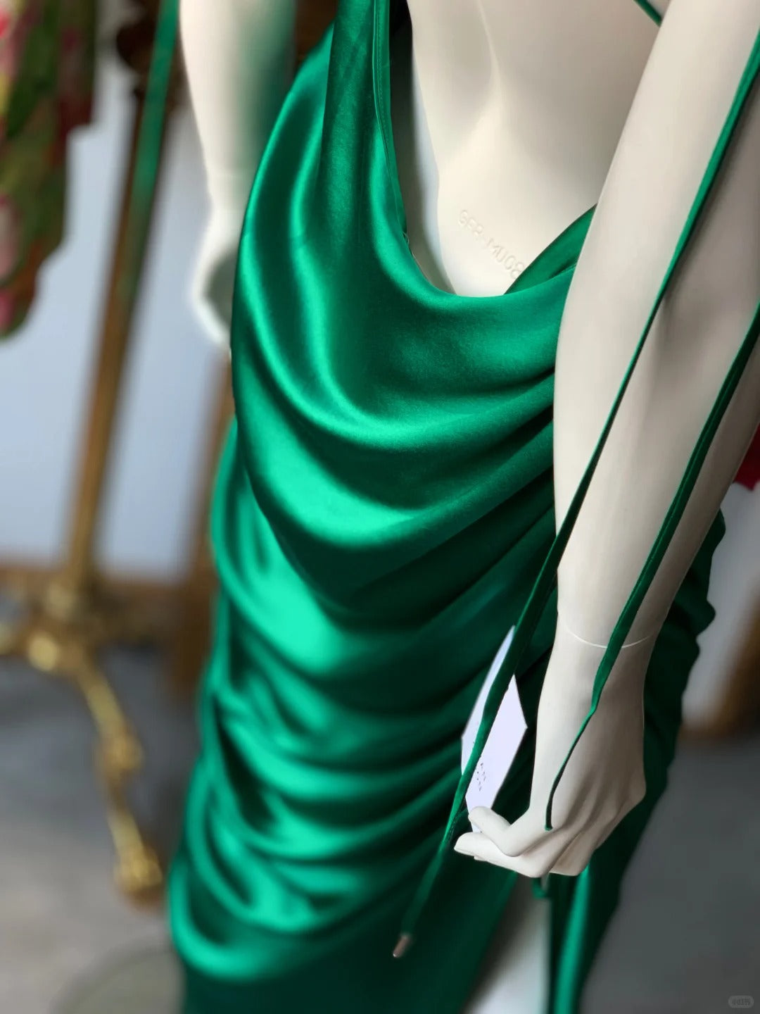 Green Charming Long Satin Prom Dress Evening Dress Party Dress nv5138