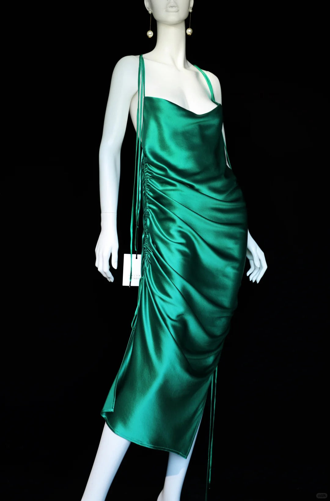 Green Charming Long Satin Prom Dress Evening Dress Party Dress nv5138
