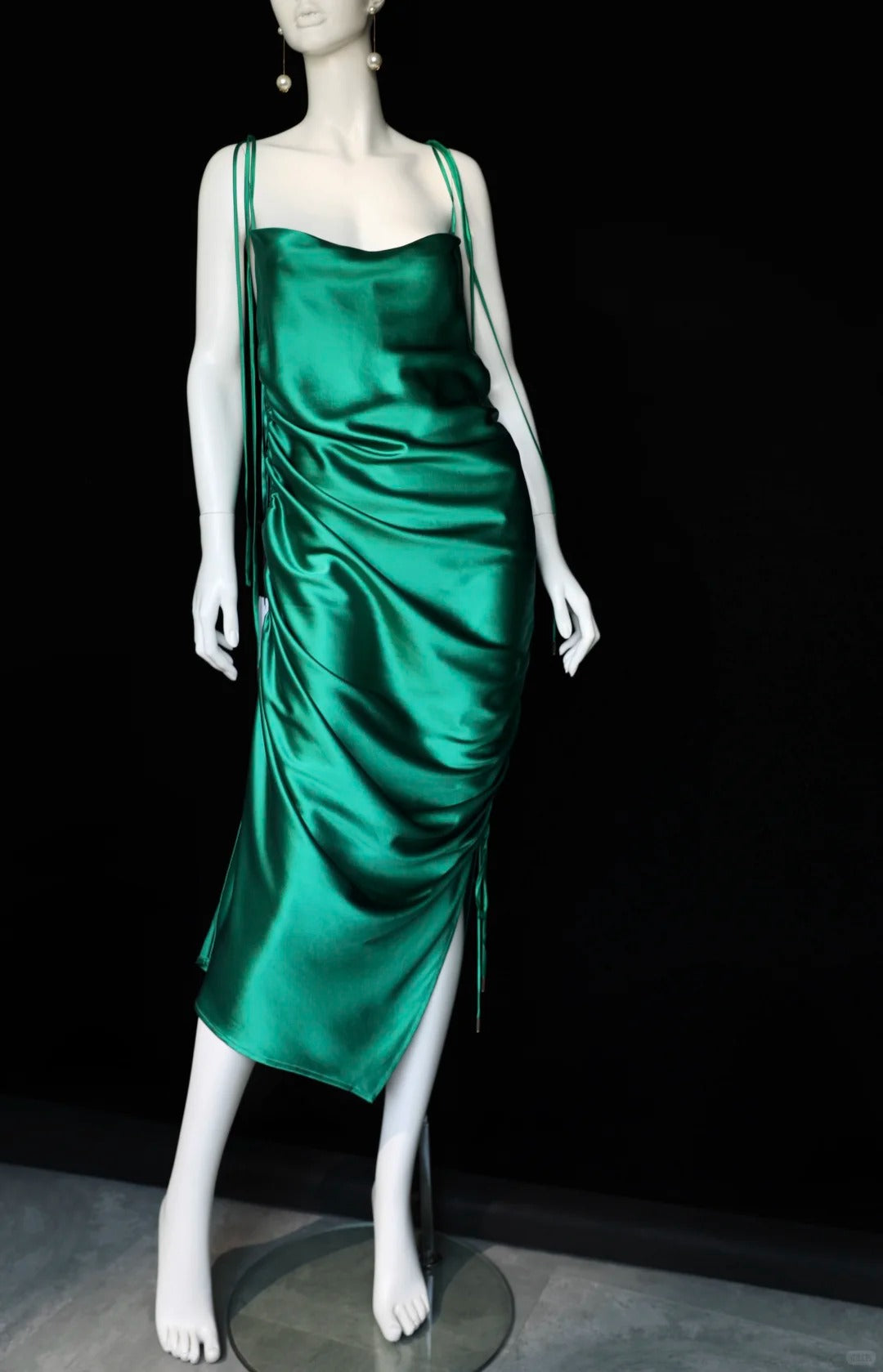 Green Charming Long Satin Prom Dress Evening Dress Party Dress nv5138