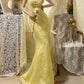 Yellow Beaded Long Satin Mermaid Ball Gown Evening Gown Party Dress nv4319