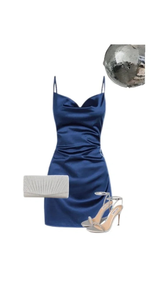NiceVestidos-BLUE SATIN SHORT HOMECOMING DRESS HOCO DRESS nv5484