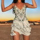 Green shiny beaded short ruffled chiffon homecoming dress cocktail party dress birthday dress nv4800