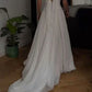 White Solid Pretty Charming Long Chiffon A-Line Floor Length Train Ball Gown Evening Dress Wedding Bridesmaid Dresses prom dress nv3825