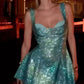 Blue Sparkling Sequin Short Homecoming Dress Birthday Party Dress nv5248