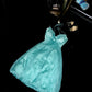 Mint Green Floral Halter Short Satin Tulle Homecoming Dress Evening Dress Birthday Party Dress nv4689