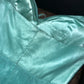 Mint Green Floral Halter Short Satin Tulle Homecoming Dress Evening Dress Birthday Party Dress nv4689