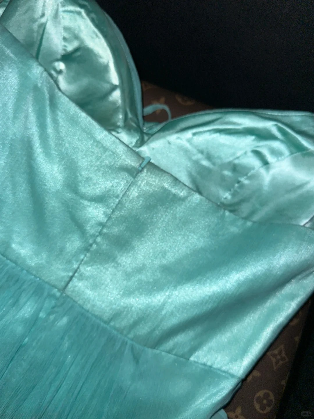 Mint Green Floral Halter Short Satin Tulle Homecoming Dress Evening Dress Birthday Party Dress nv4689