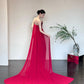 Red Fashionable Gorgeous Elegant Exquisite Long Satin Mermaid Floor-length Tail Ball Gown Evening Gown Wedding Dress nv4057