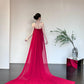 Red Fashionable Gorgeous Elegant Exquisite Long Satin Mermaid Floor-length Tail Ball Gown Evening Gown Wedding Dress nv4057