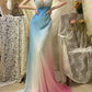 Blue rainbow beaded long chiffon mermaid ball gown evening dress party dress nv4318