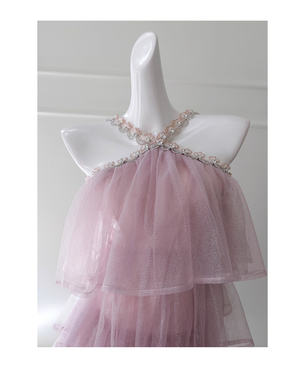 NiceVestidos - Robe de soirée rose en maille avec bretelles, robe de fête d'anniversaire française pour femme nv5558