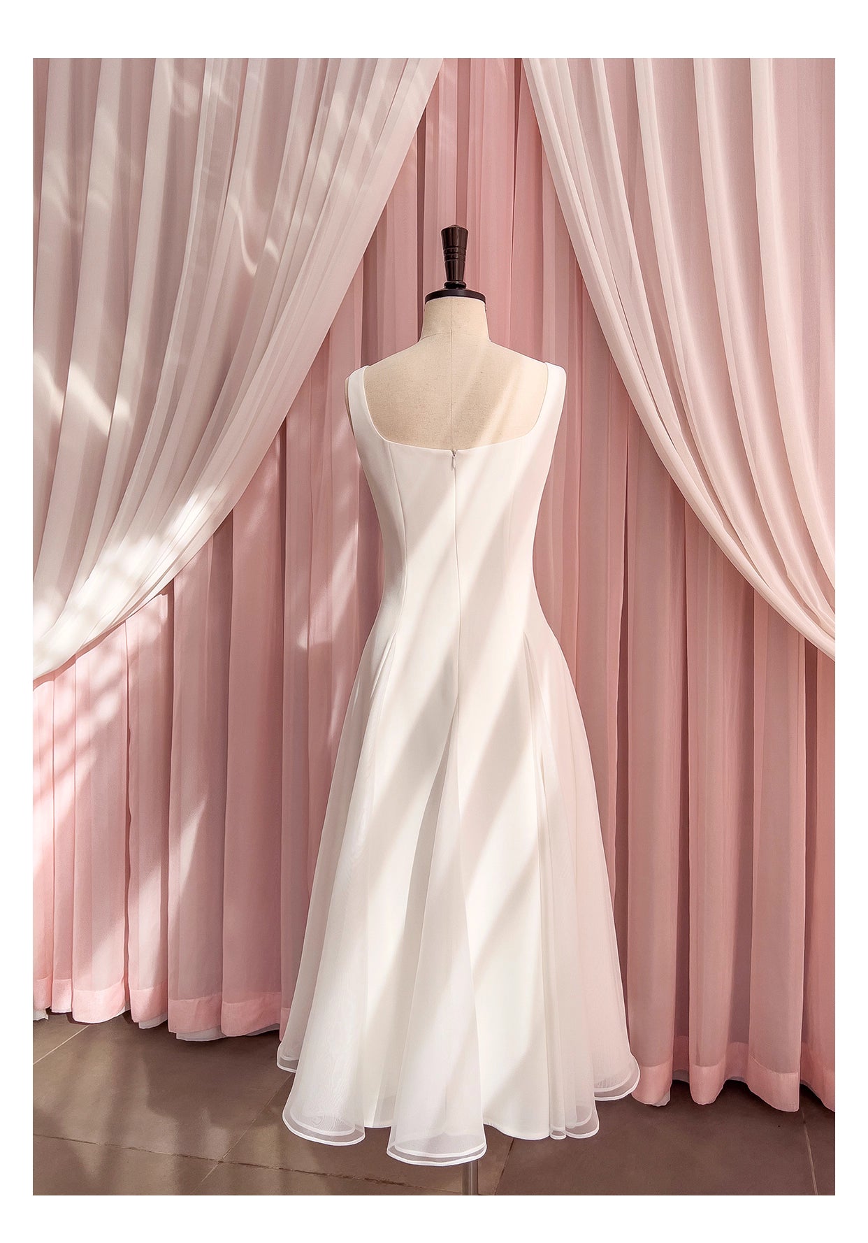 NiceVestidos-Short Homecoming Dress, Simple Waist Long White Dress, New Summer Style, Sexy Suspenders, Big Swing, Slimming Dress nv5546