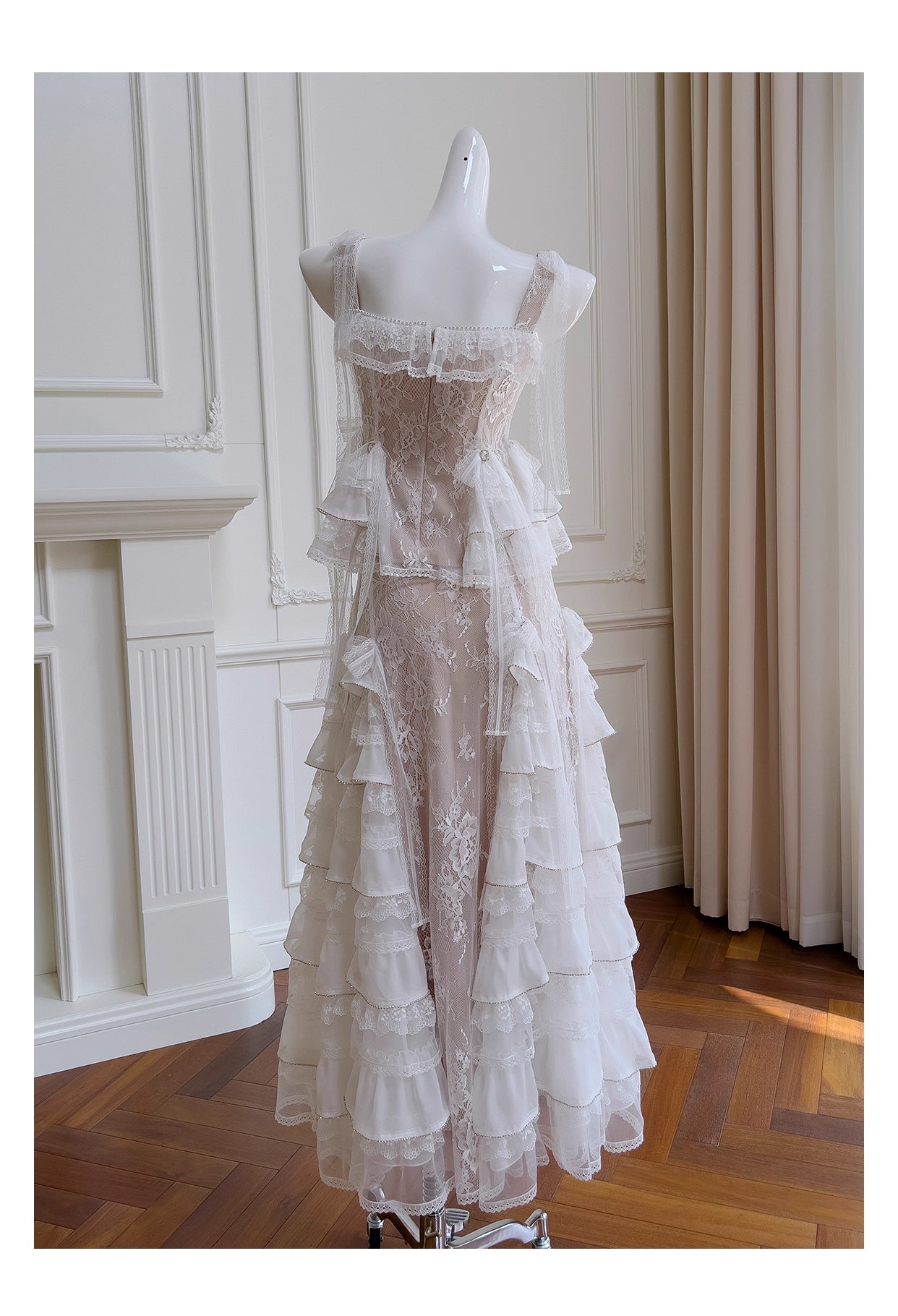 NiceVestidos - Robe longue élégante, tailleur français, ensemble deux pièces blanc tendance haut de gamme nv5547