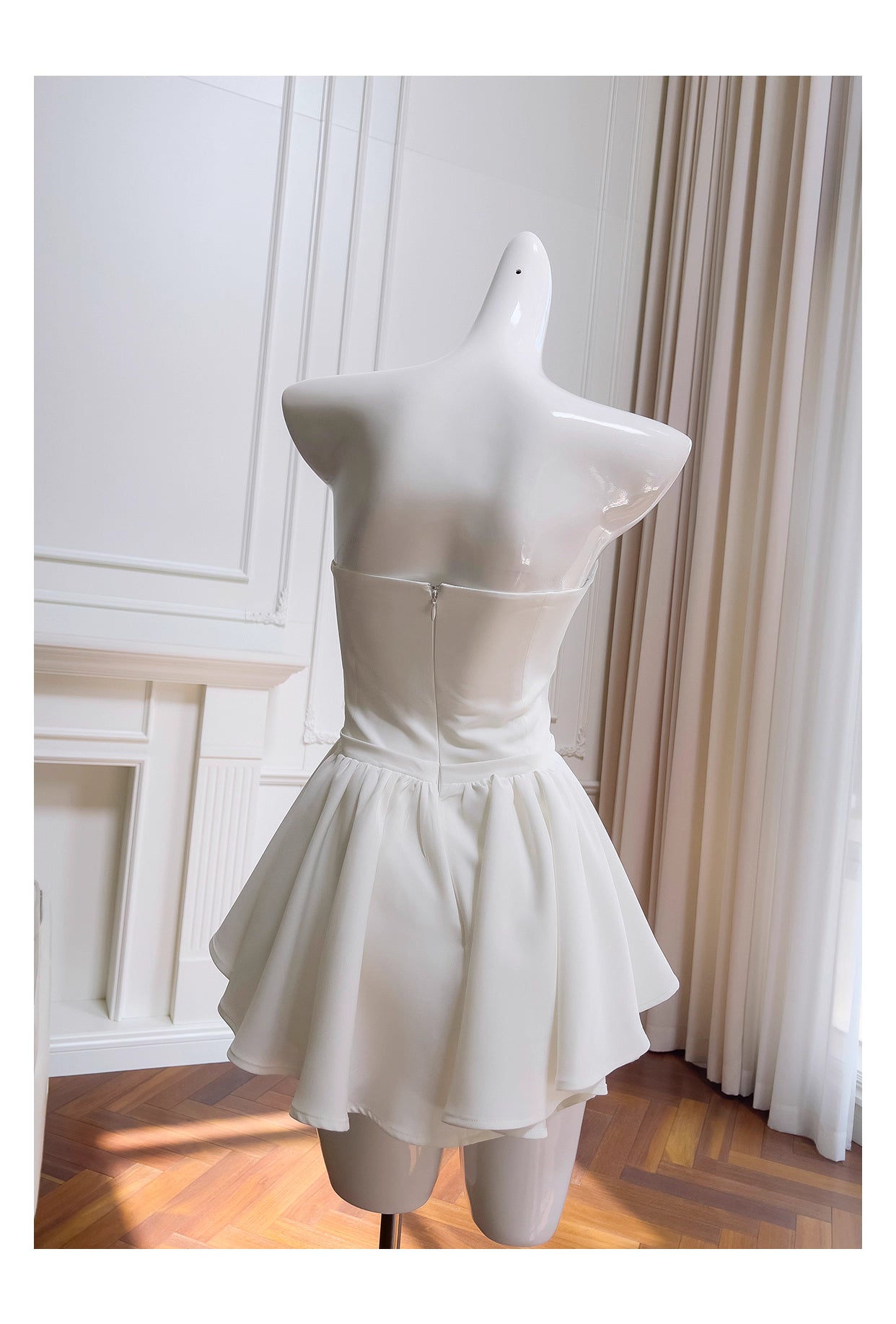 NiceVestidos-Short Homecoming Dress, Black, White, Pink, Strapless Dress, Slim Waist, Petite Dress nv5549