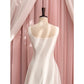 NiceVestidos-Short Homecoming Dress, Simple Waist Long White Dress, New Summer Style, Sexy Suspenders, Big Swing, Slimming Dress nv5546