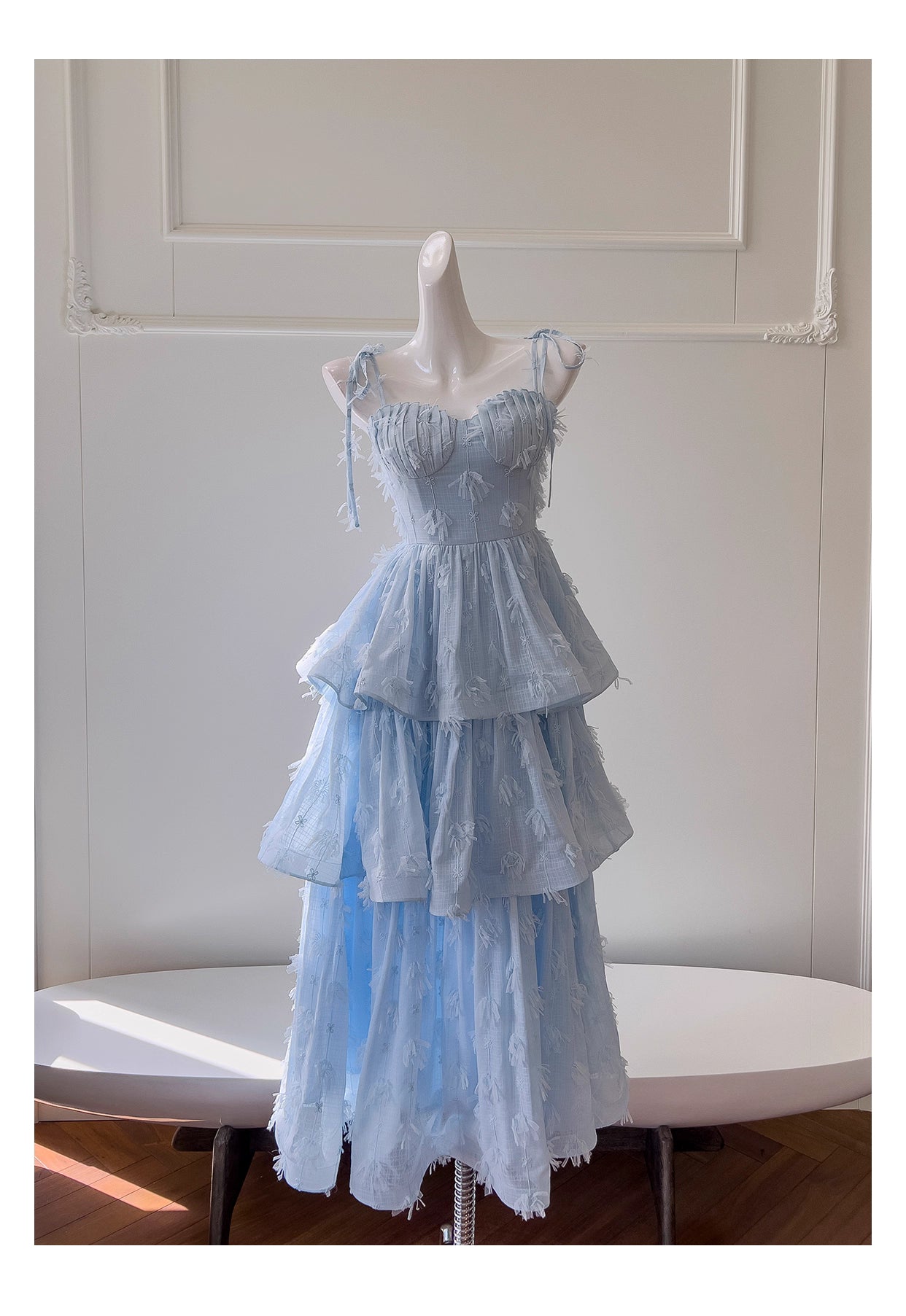 NiceVestidos-Homecoming-Kleid, blaues Chiffon-Kleid für Geburtstagstorte, schickes, einzigartiges langes Kleid mit Hosenträgern, nv5551