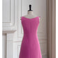 Robe de soirée courte, simple, courte, avec nœud et bretelles, taille haute, rose, rouge, petite taille, nv5550