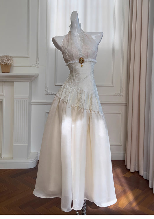 Robe de soirée élégante, coupe abricot, amincissante, mi-longue, dos nu, décolleté en V, nv5552