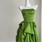 Green Homecoming Dress Spaghetti Strap A-Line Short Satin Prom Gown Party Dress nv4266