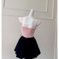 NiceVestidos-Short Homecoming Dress, Black, White, Pink, Strapless Dress, Slim Waist, Petite Dress nv5549
