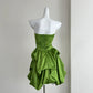 Green Homecoming Dress Spaghetti Strap A-Line Short Satin Prom Gown Party Dress nv4266