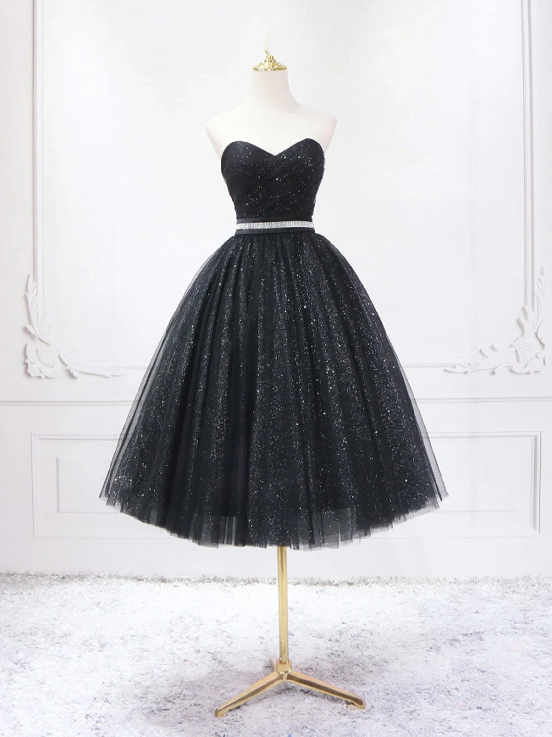 Robe de soirée courte noire à décolleté en cœur, robe de bal formelle, robe de retour, robe d'anniversaire, nv2116