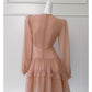 NiceVestidos-Homecoming Dress Floral Champagne Chiffon Gentle And Elegant Short Dress Party Dress nv5553